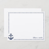 青いいかり航海のパーソナライズされたメモカード ノートカード (正面/裏面)