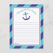 青いいかり赤ちゃんシャワーの言葉のアドバイス アドバイスカード (正面)