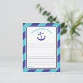 青いいかり赤ちゃんシャワーの言葉のアドバイス アドバイスカード (スタンド正面)