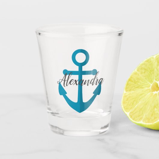 青いいかり ショットグラス (正面)