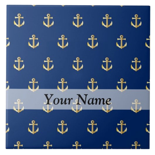 青いいかり タイル (正面)