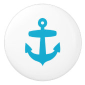 青いいかり-船員のテーマ航海のな海の海 セラミックノブ (正面)