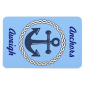 青いいかりAweighステートルームのドアマーカー マグネット (横)