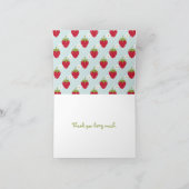 青いいちごのカップケーキのサンキューカードのノート サンキューカード (内部)