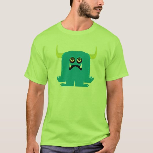 青いおっちょこちょいの怪物 Tシャツ (正面)