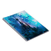 青いおとぎ話のファンタジーの城のグランジなノート ノートブック (右側)