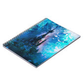 青いおとぎ話のファンタジーの城のグランジなノート ノートブック (左側)