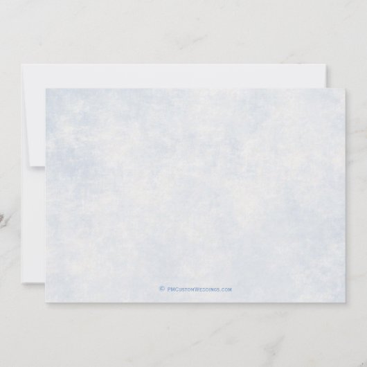 青いおとぎ話の結婚式の保存日付 セーブザデート (裏面)