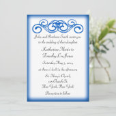 青いおとぎ話スクロール結婚式 招待状 (スタンド正面)