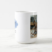 青いおばパーソナライズされたあちゃんエスト20XX写真マグを追加 コーヒーマグカップ (中央)