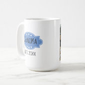 青いおばパーソナライズされたあちゃんエスト20XX写真マグを追加 コーヒーマグカップ (正面左)