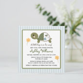 青いおむつのベビーシャワー招待状のカメ 招待状 (スタンド正面)