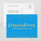 青いおめでとうダイエット達成 ポストカード (正面/裏面)