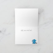 青いおもしろいシボロン間抜け象ノートカード サンキューカード (内部)
