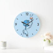 青いおもしろい漫画ロボット化学 ラージ壁時計 (ホーム)