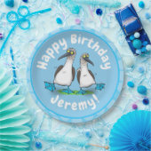 青いおもしろい足のboobies漫画イラストレーション ペーパープレート (パーティー)