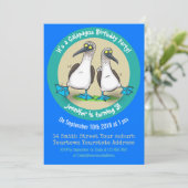 青いおもしろい足のboobies 3rd誕生日漫画 招待状 (スタンド正面)