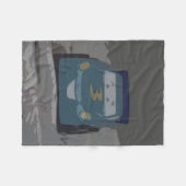 青いおもちゃ車 フリースブランケット (正面(横))