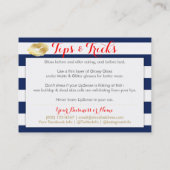 青いおよび白の金ゴールドのキスは及び先端カード適用します 名刺 (裏面)