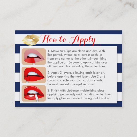 青いおよび白の金ゴールドのキスは及び先端カード適用します 名刺 (正面)