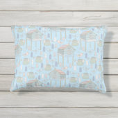 青いお洒落屋外のガーデナーパターン アウトドアクッション (裏面)