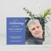 青いお祝いと写真葬式 招待状 (スタンド正面)