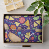 青いお祝いのメキシコ食糧のフェスタのタコス 薄葉紙 (ギフト)