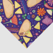 青いお祝いのメキシコ食糧のフェスタのタコス 薄葉紙 (詳細)