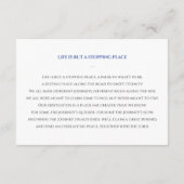 青いお祝いのライフ祈りの言葉カードと写真 エンクロージャーカード (裏面)