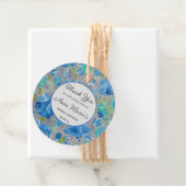 青いお祝いフローラメッセージカード フェイバータグ (インサイチュ)