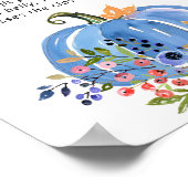 青いかぼちゃのベイビーシャワー ママのお腹はどれくらい大きくなったかな？ ポスター (角)