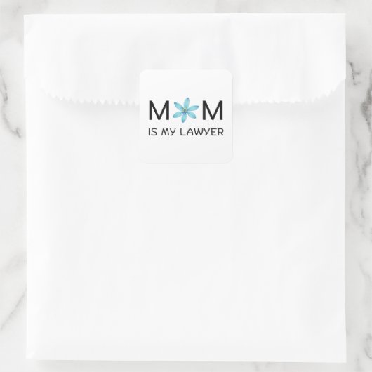 青いかわいいかわいいステッカー – 植物花のスティッカー スクエアシール (バッグ)