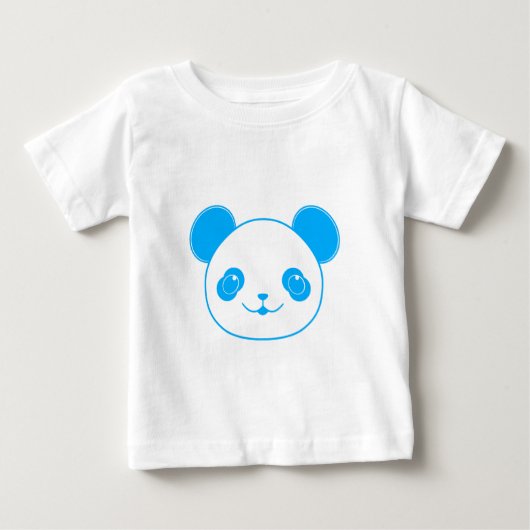 青いかわいいパンダの熊 ベビーTシャツ (正面)