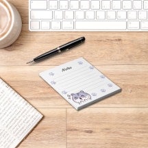 青いかわいいメモ帳