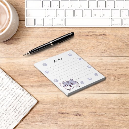 青いかわいいメモ帳 ノートパッド