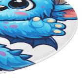 青いかわいいモンスター カッティングボード (角)