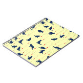 青いかわいい子猫と赤い魚 ノートブック (左側)