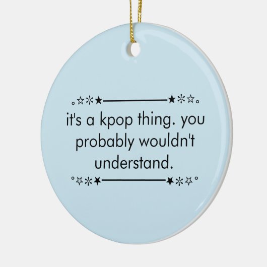 青いかわいい10代の美のKpop セラミックオーナメント (左)