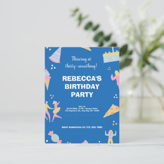 青いかわいい＆風変わりなアイスクリームピザの誕生日パーティー (スタンド正面)