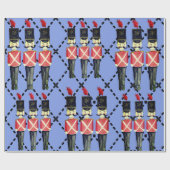 青いかわいらしくるみ割り兵士ラッピング紙 ラッピングペーパー (フラット)