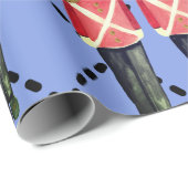 青いかわいらしくるみ割り兵士ラッピング紙 ラッピングペーパー (ロールコーナー)