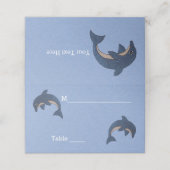 青いかわいらしジャンピングドルフィンホワイトストマック プレイスカード (外部開封)