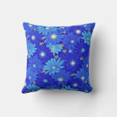 青いかわいらしデイジーパターン クッション (裏面)