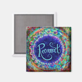 青いかわいらしトレンディーONE WORDのインスピレーションを再接続 マグネット (正面/裏面)