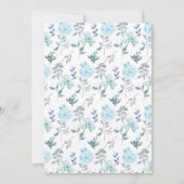 青いかわいらしフローラ男の子のシャワー 招待状 (裏面)