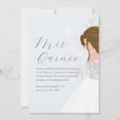 青いかわいらし冬の雪片Mis Quince写真 招待状 (正面)