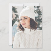 青いかわいらし冬の雪片Mis Quince写真 招待状 (裏面)