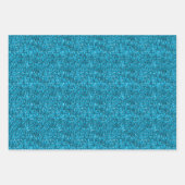 青いかわいらし房の花フローラ抽象芸術 ラッピングペーパーシート (正面3)