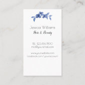 青いかわいらし水色の可愛い女の子バラ-フローラ 名刺 (裏面)