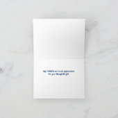 青いかわいらし湖に浮かぶ白い白鳥 サンキューカード (内部)